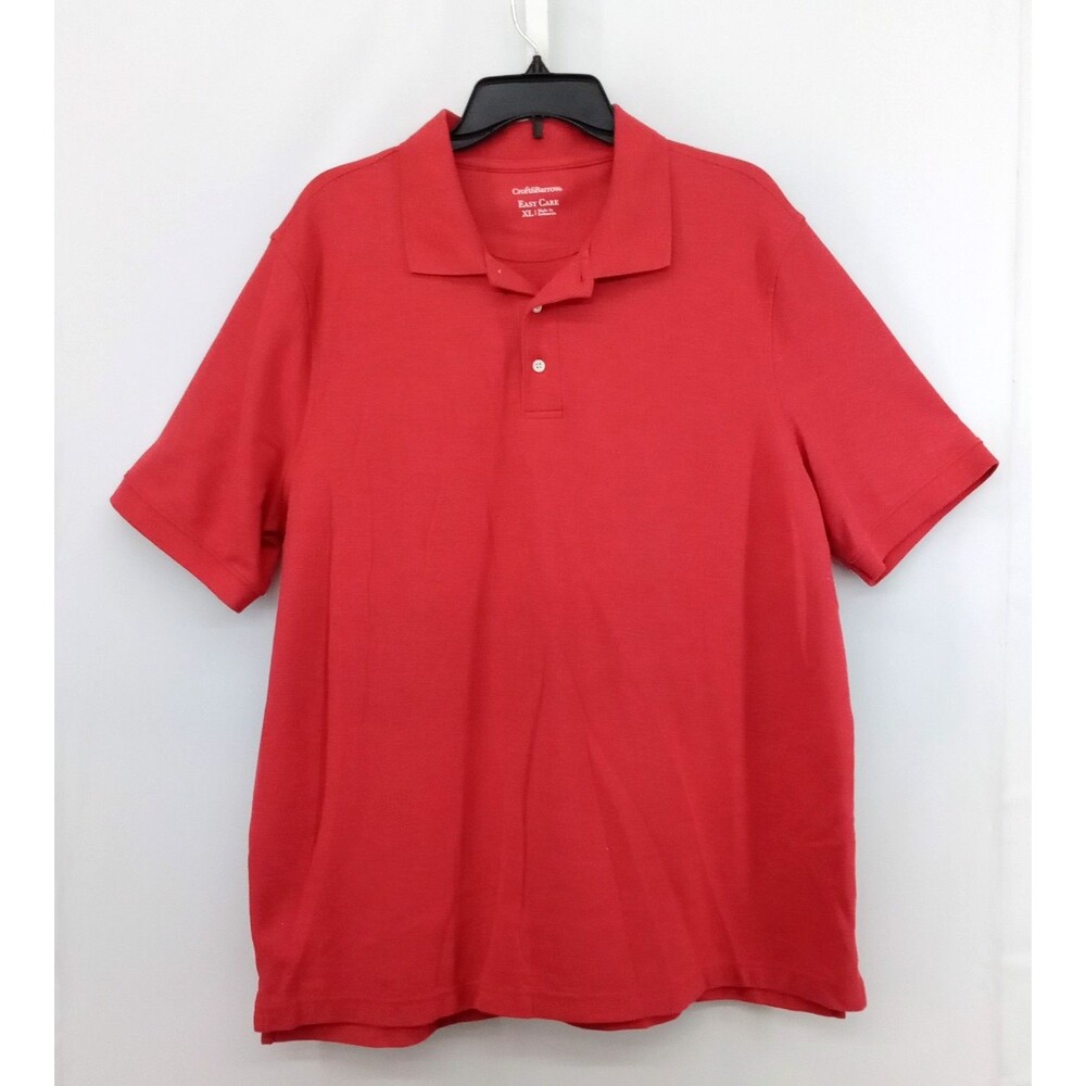 Croft & Barrow Polo Shirt Mens Size XL Red Short Sleeve Easy Care Top Rugby Golf